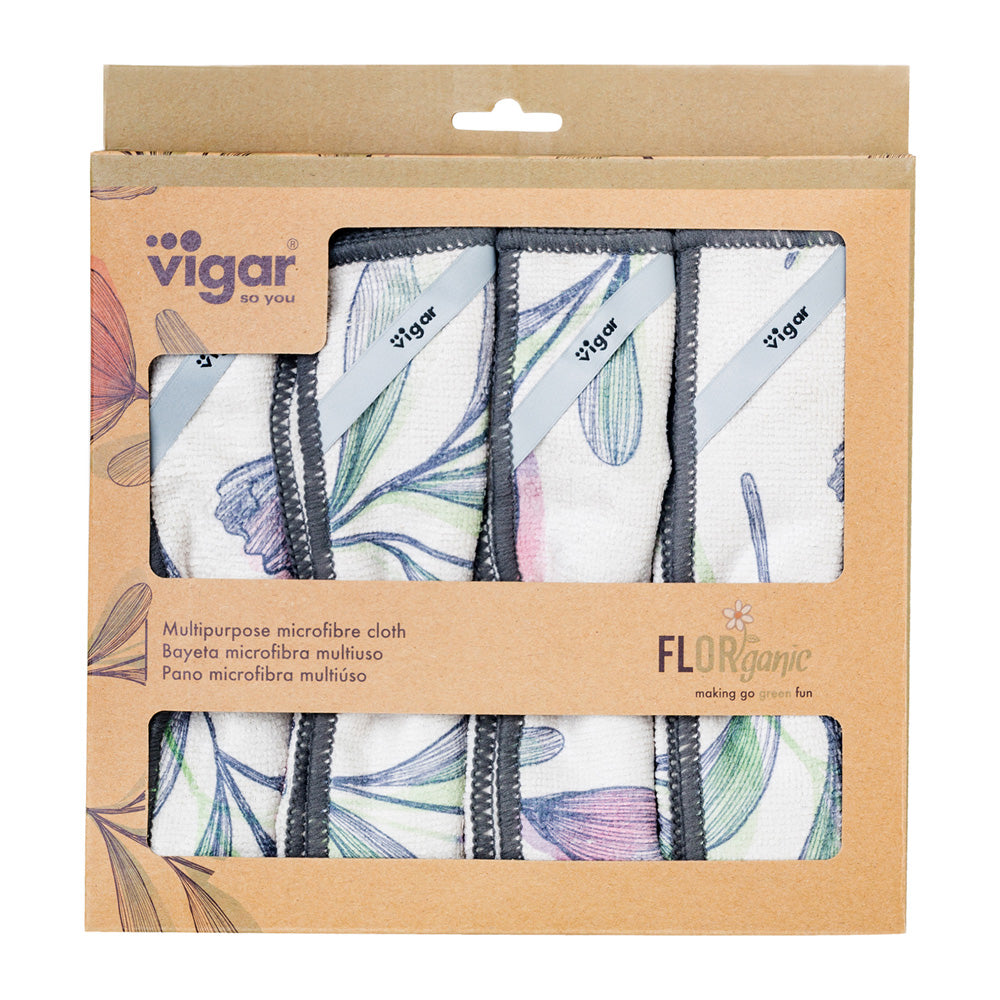 Vigar Florganic Microfibre Cloth 4pc