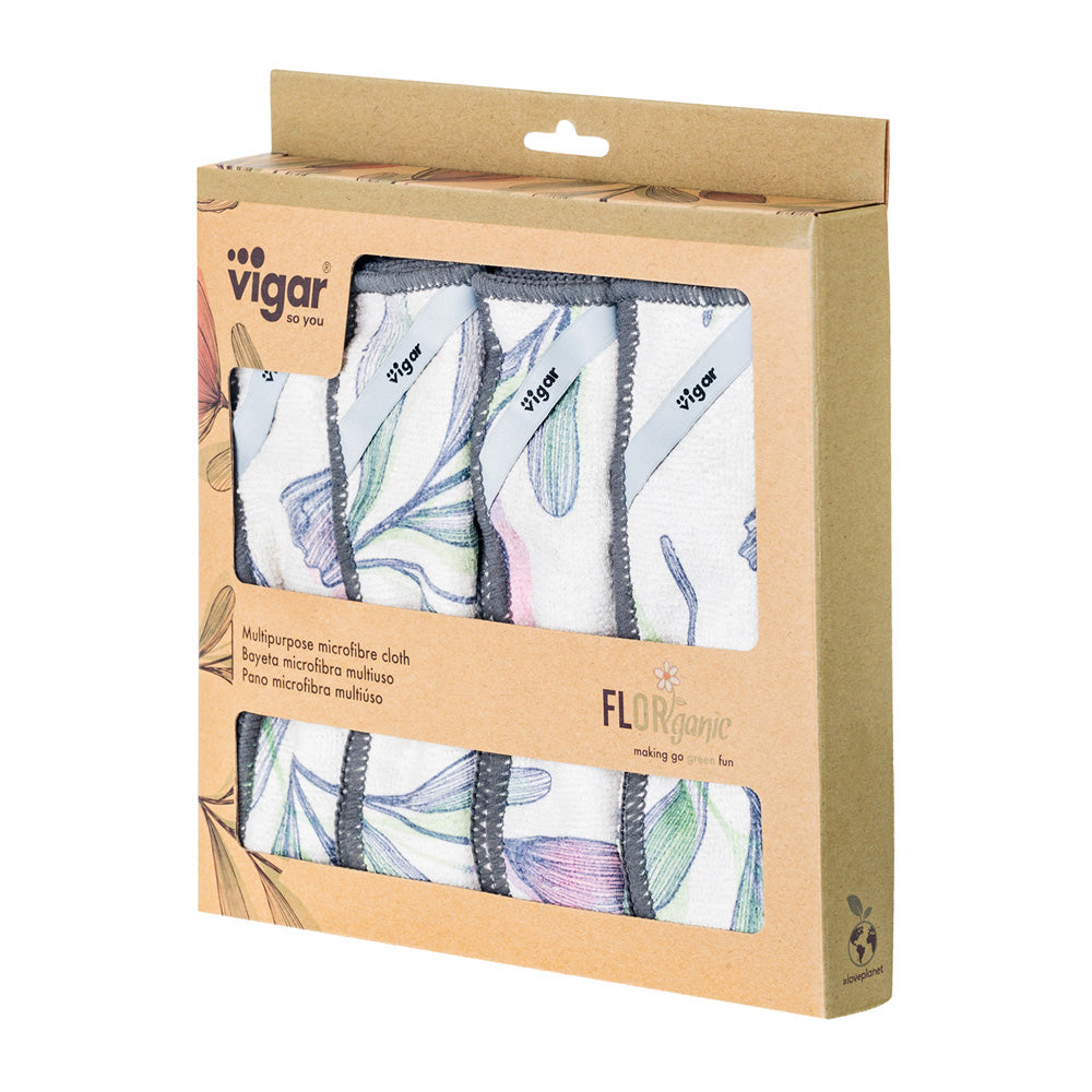 Vigar Florganic Microfibre Cloth 4pc