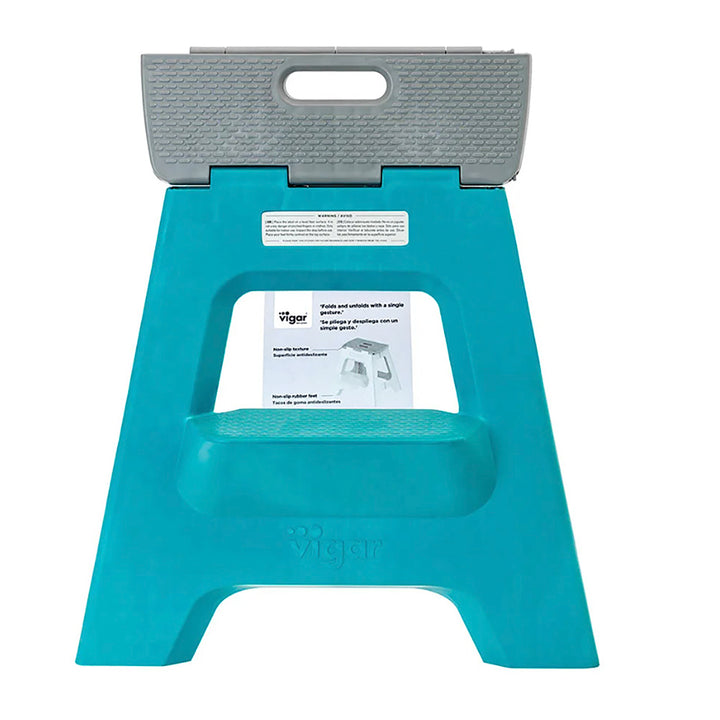 Vigar Compact 2 Step Turquoise Foldable 40cm Stool