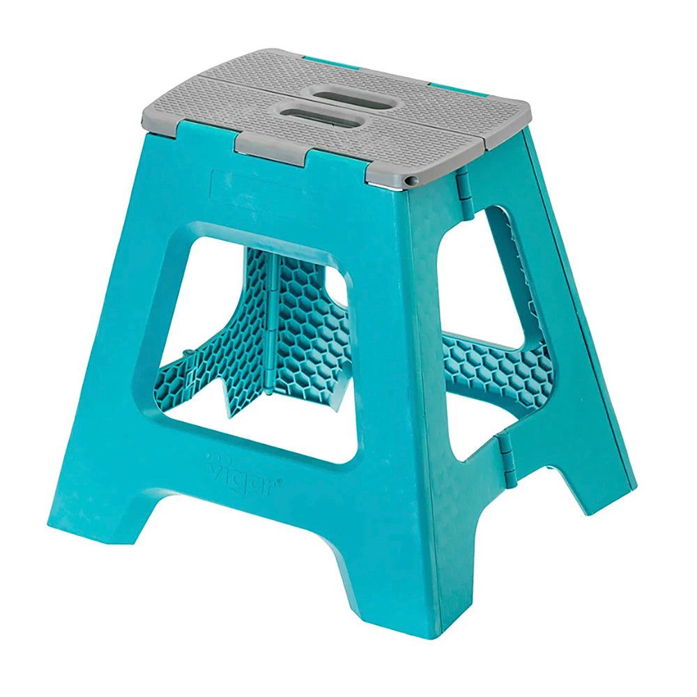 Vigar Compact Turquoise Foldable 40cm Stool