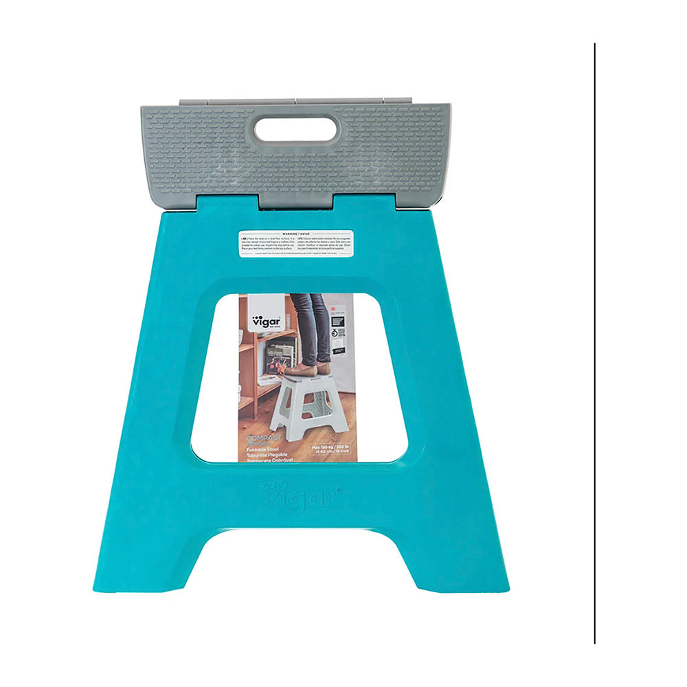 Vigar Compact Turquoise Foldable 40cm Stool