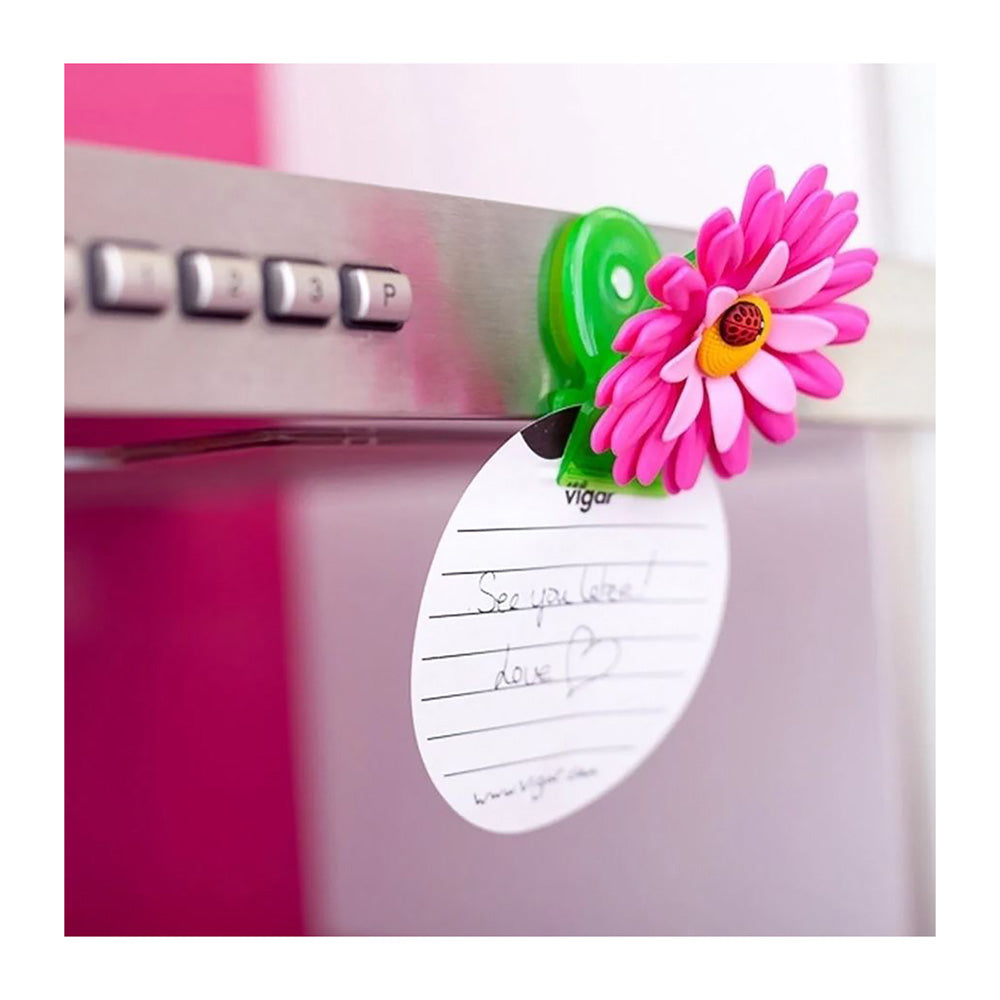 Vigar Flower Power Pink Magnet Clip 3pc