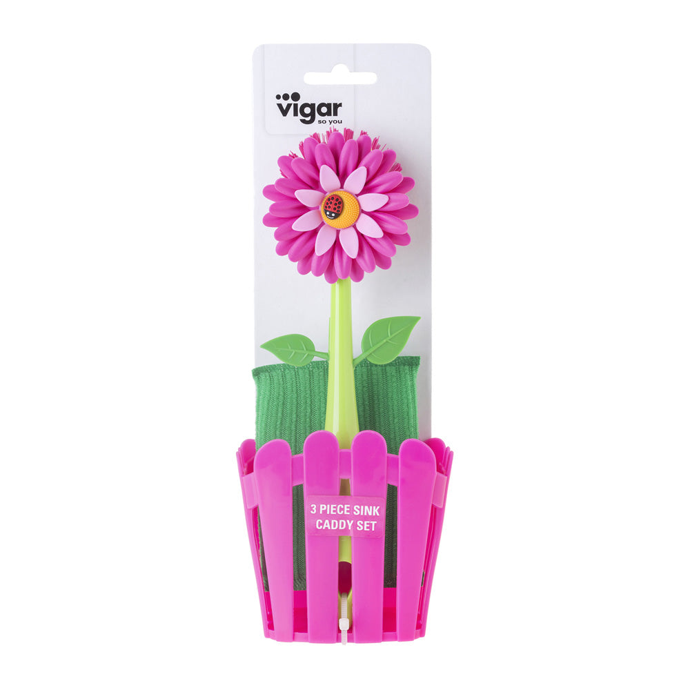 Vigar Flower Power 3pc Sink Caddy Set