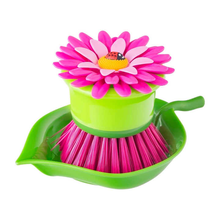 Vigar Flower Power Palm Dish Brush With Holder