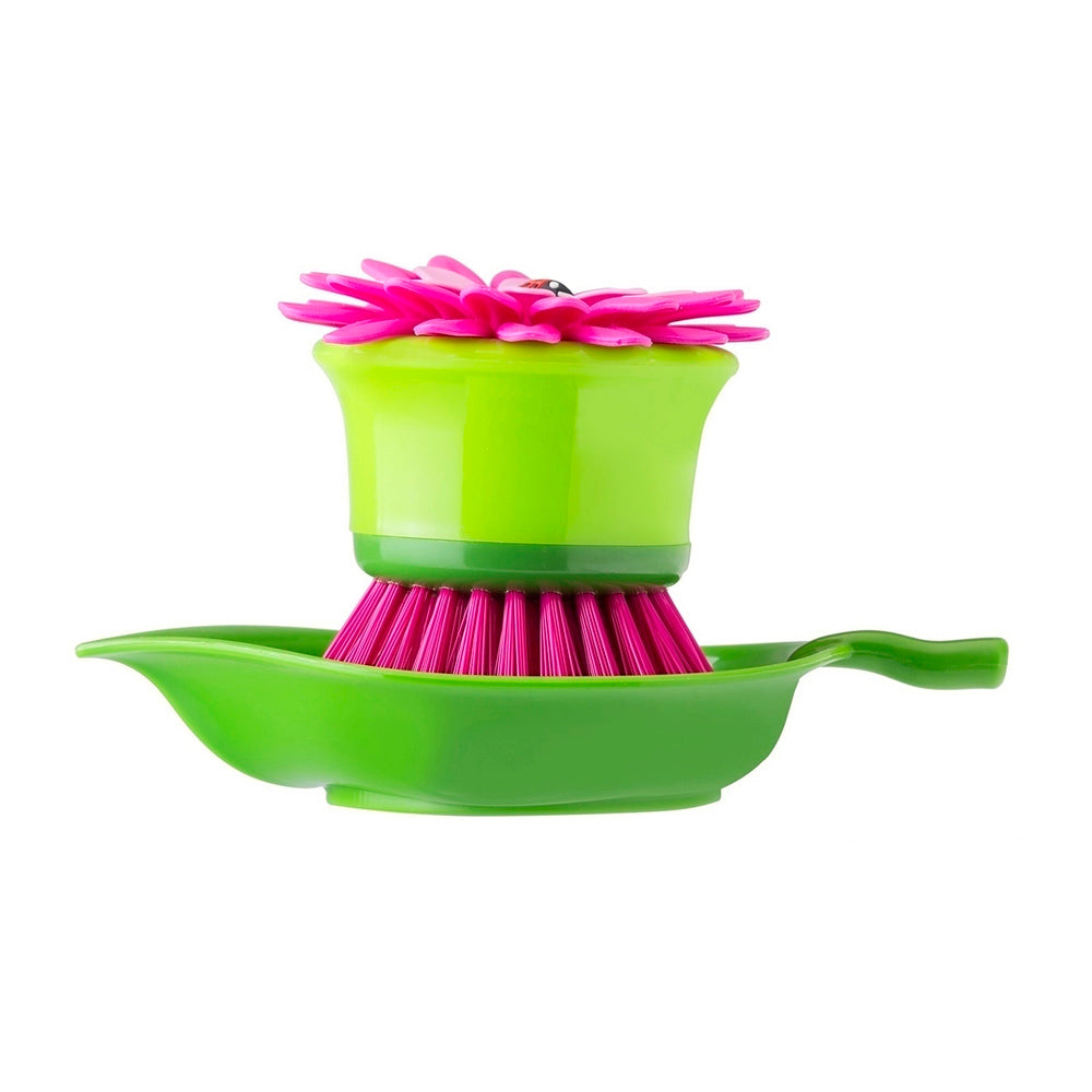 Vigar Flower Power Palm Dish Brush With Holder