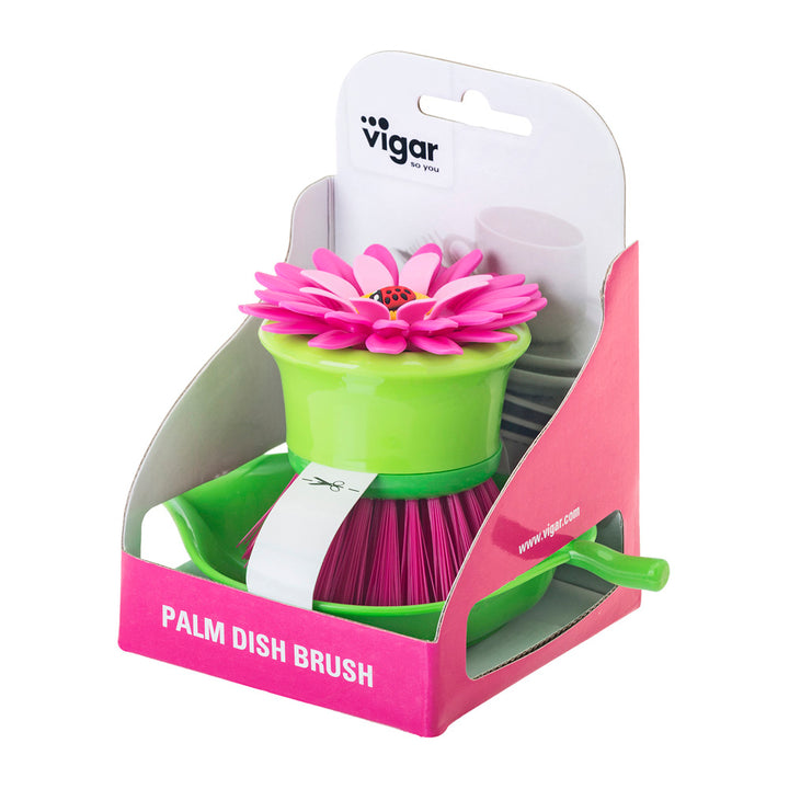 Vigar Flower Power Palm Dish Brush With Holder