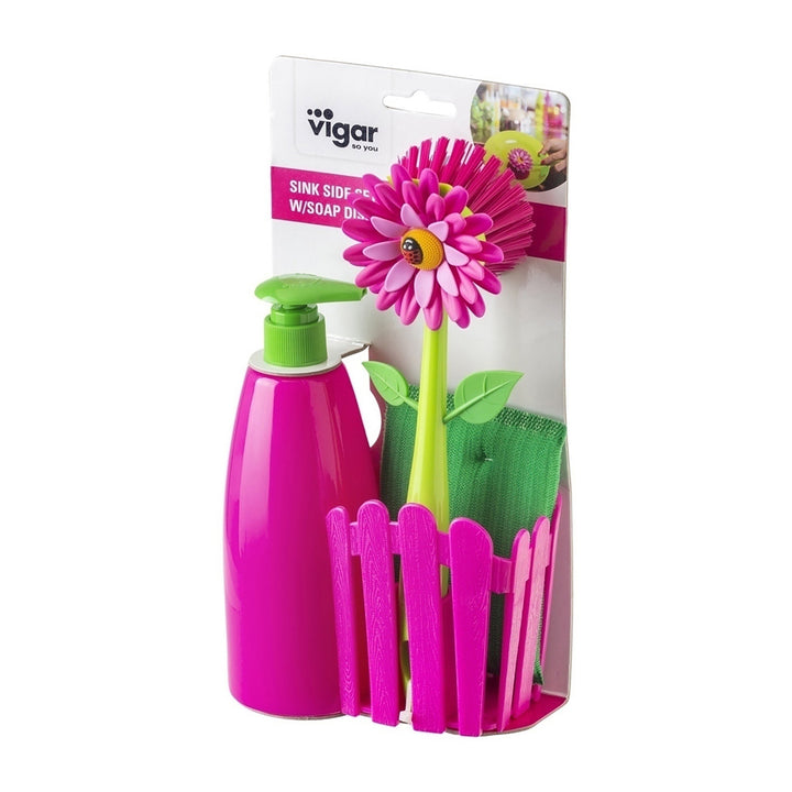 Vigar Flower Power 3pc Sink Caddy Set + Dispenser