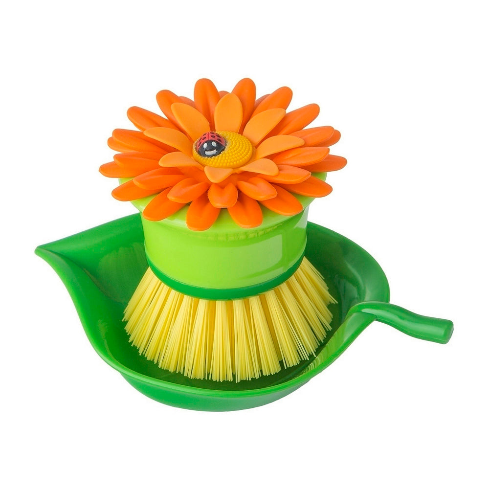 Vigar Flower Power Palm Dish Brush With Holder