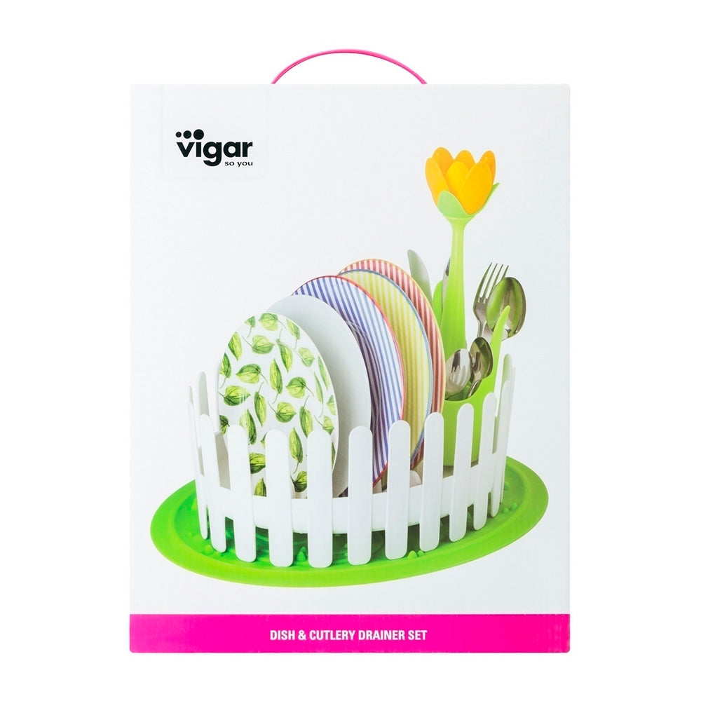 Vigar Flower Power Dish & Cutlery Drainer Set