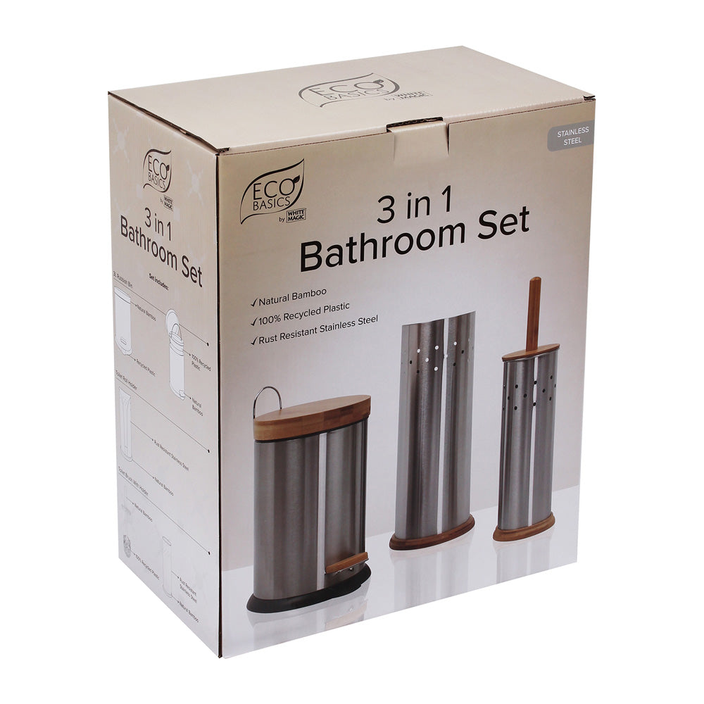 White Magic Eco Basics 3 in 1 Bathroom Set