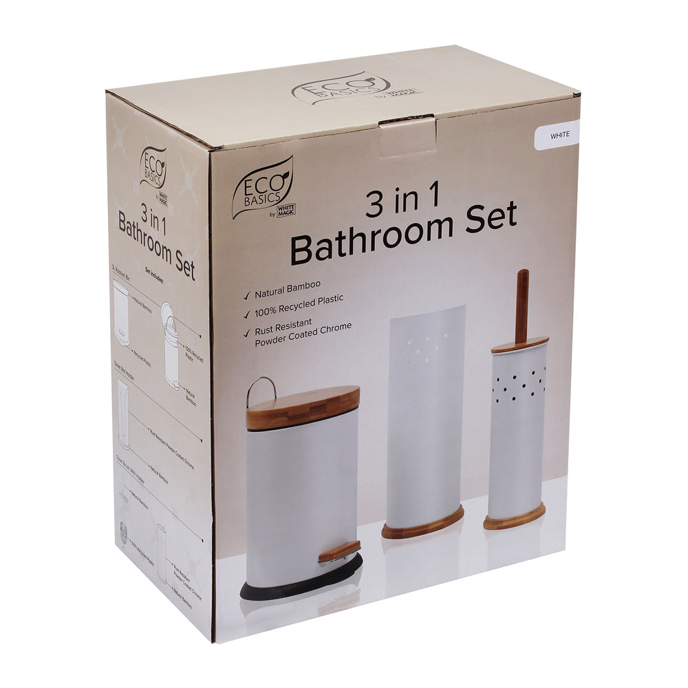 White Magic Eco Basics 3 in 1 Bathroom Set