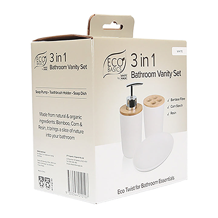 White Magic Eco Basics 3 in 1 Vanity Bathroom Set