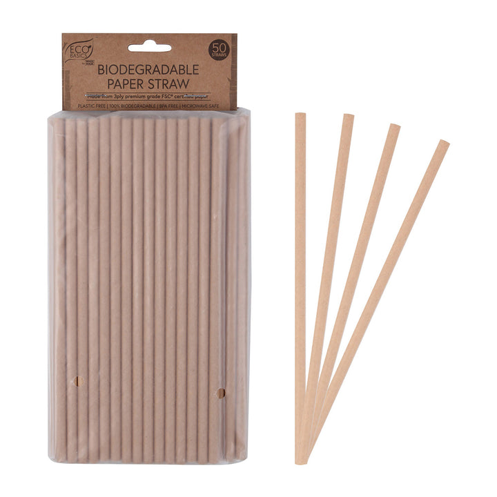 White Magic Eco Basics Biodegradable Paper Straw - 50pcs