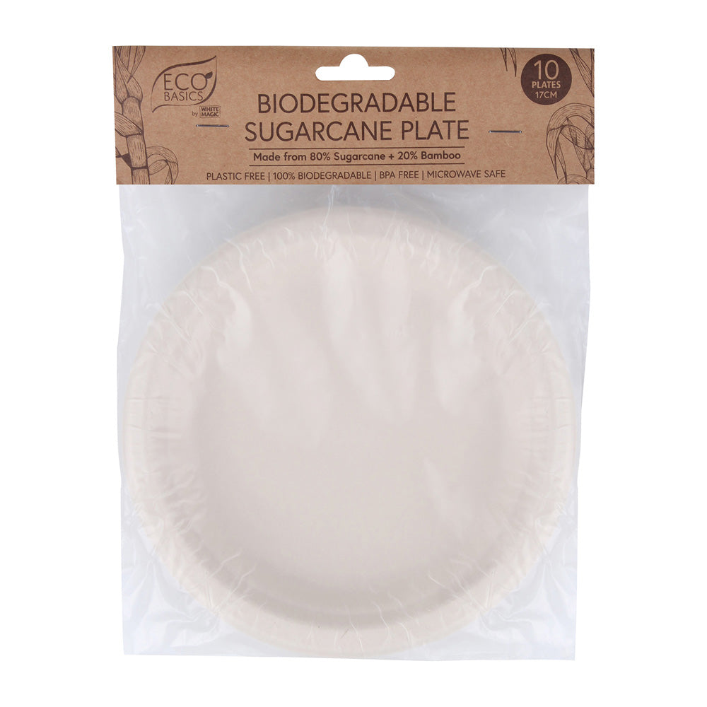 White Magic Eco Basics Biodegradable Sugarcane Plate