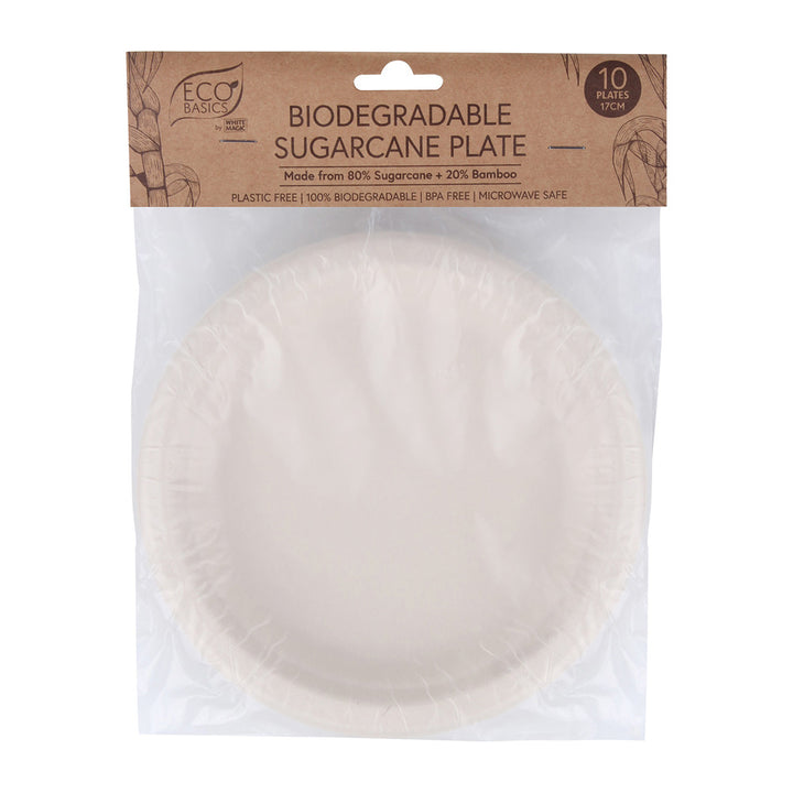 White Magic Eco Basics Biodegradable Sugarcane Plate