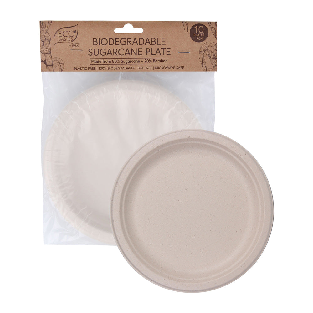 White Magic Eco Basics Biodegradable Sugarcane Plate