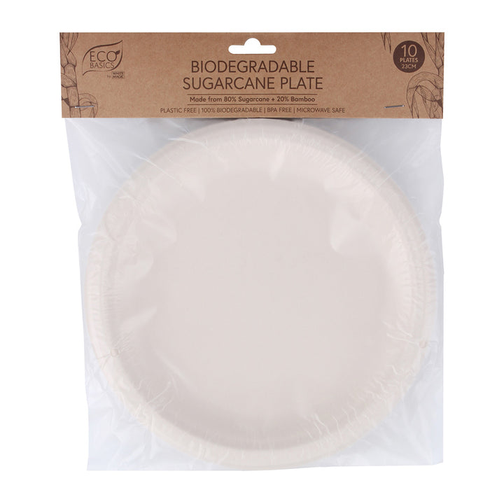 White Magic Eco Basics Biodegradable Sugarcane Plate