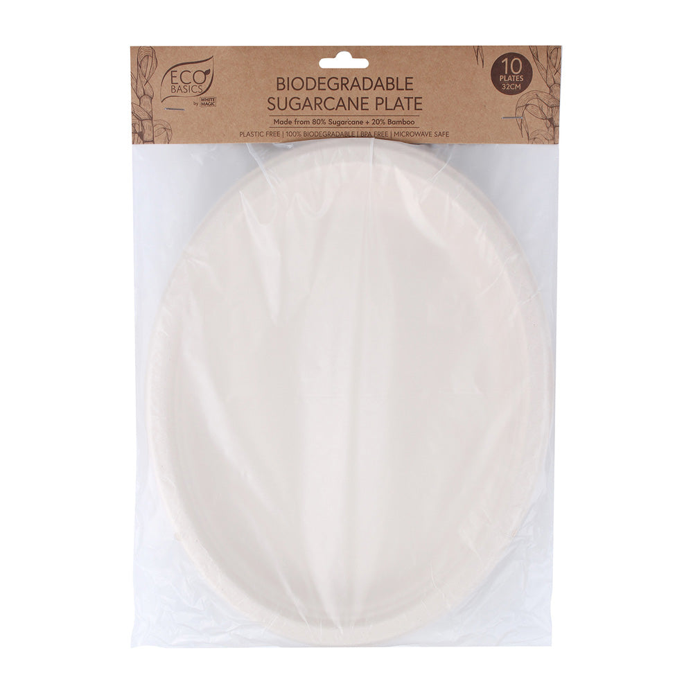 White Magic Eco Basics Biodegradable Sugarcane Plate