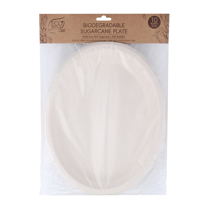 White Magic Eco Basics Biodegradable Sugarcane Plate