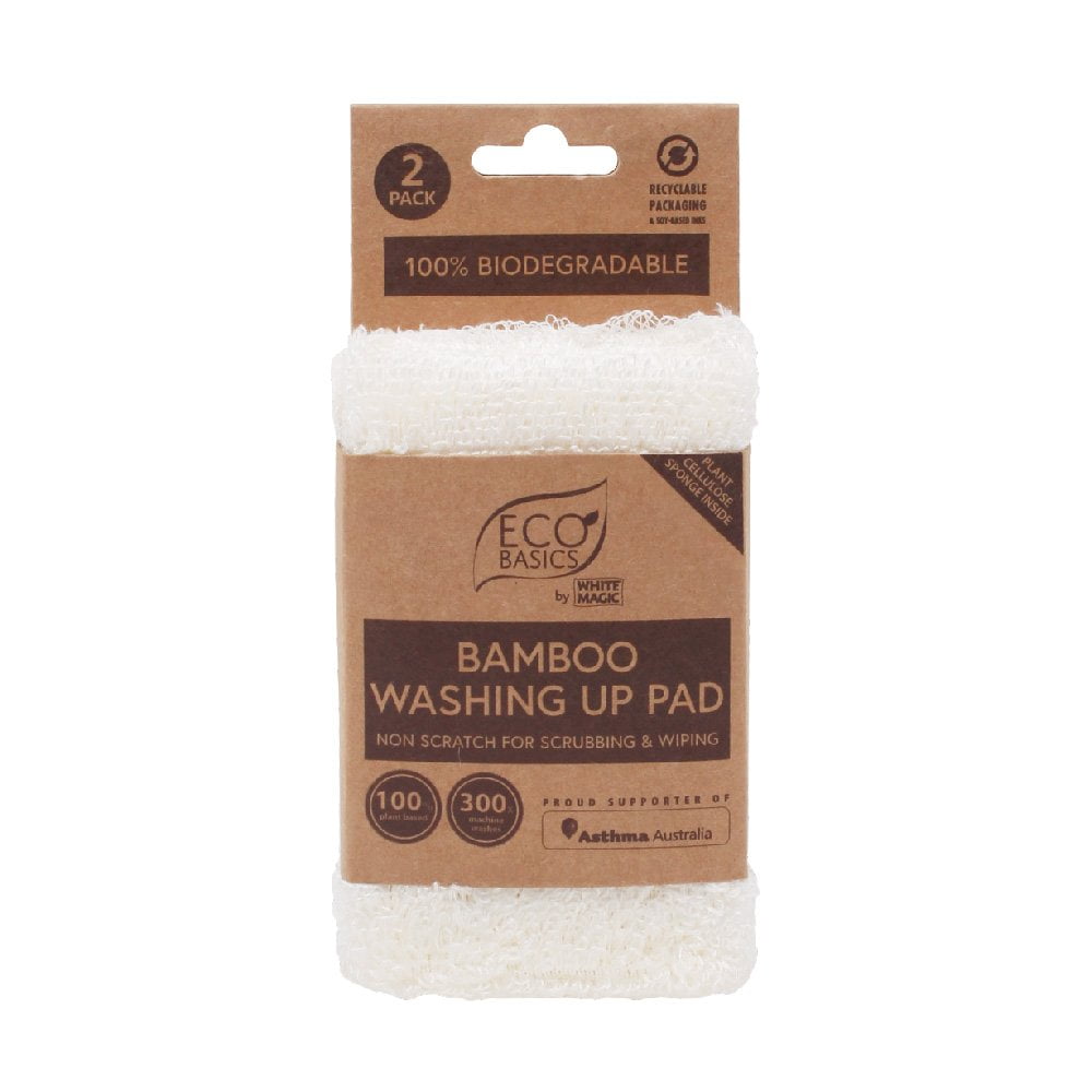 White Magic Eco Basics Bamboo Washing Up Pad - 2 Pack