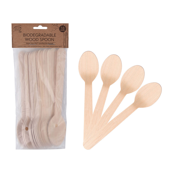 White Magic Eco Basics Biodegradable Wood Cutlery - 18pcs