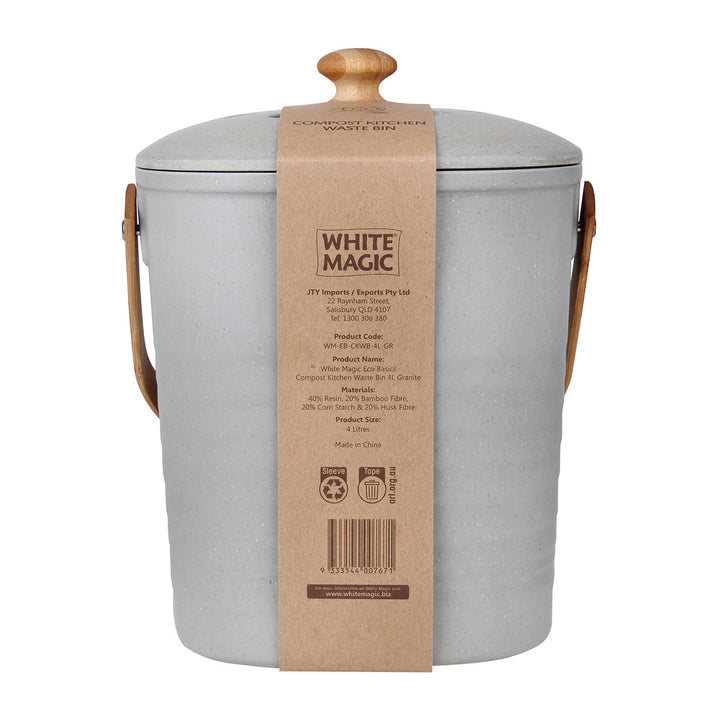 White Magic Eco Basics Compost Kitchen Waste Bin 6L