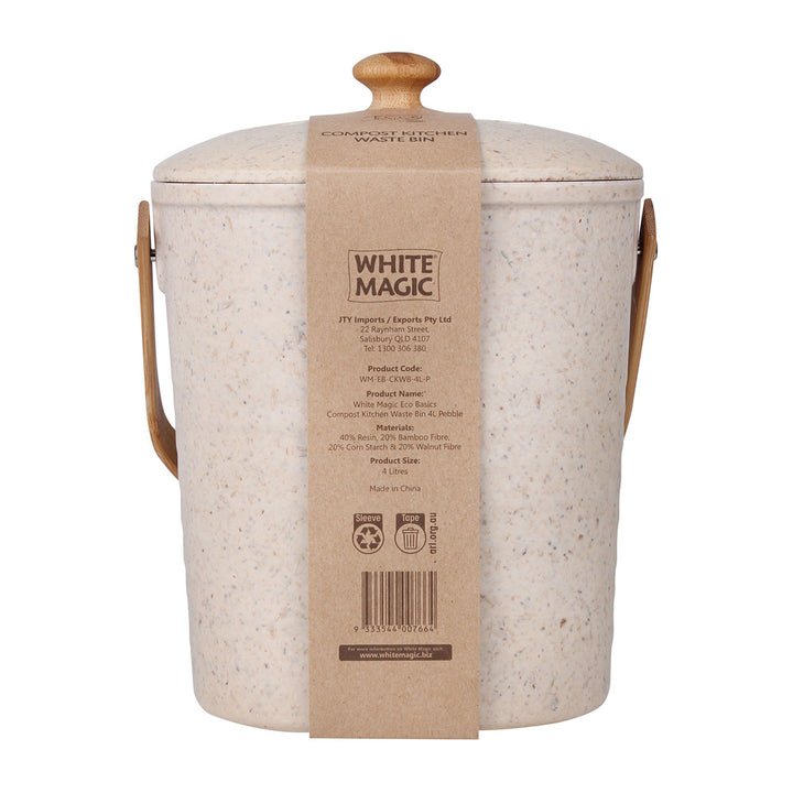 White Magic Eco Basics Compost Kitchen Waste Bin 6L