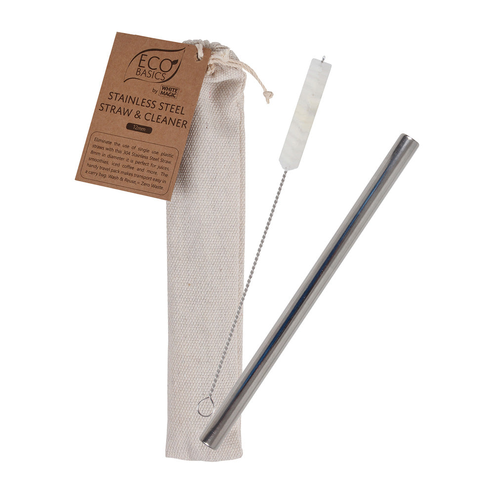 White Magic Eco Basics Stainless Steel Straw With Cleaner And Pouch