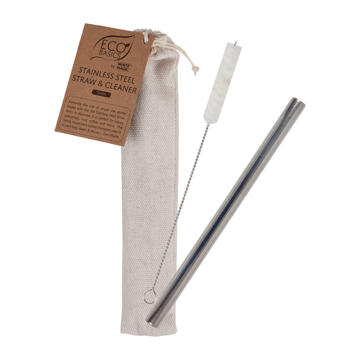 White Magic Eco Basics Stainless Steel Straw With Cleaner And Pouch