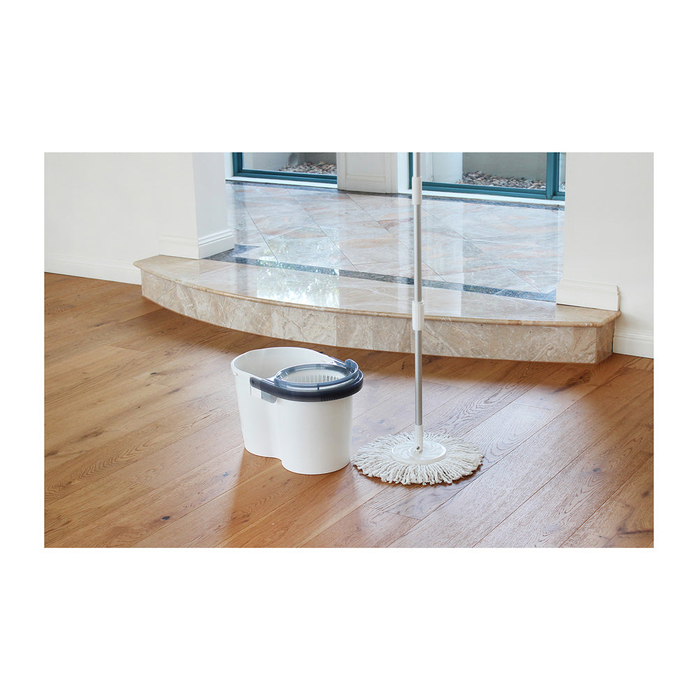 White Magic Turbo Spin Mop Hand Press