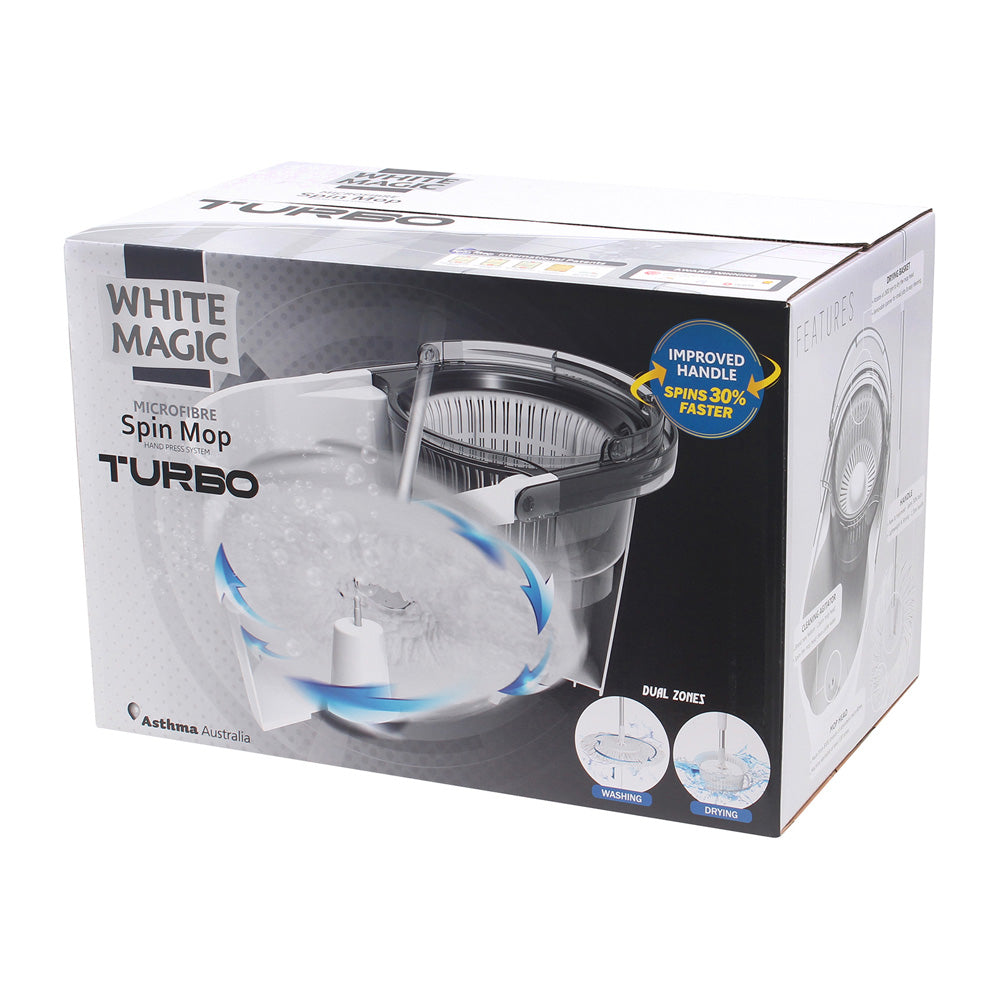 White Magic Turbo Spin Mop Hand Press