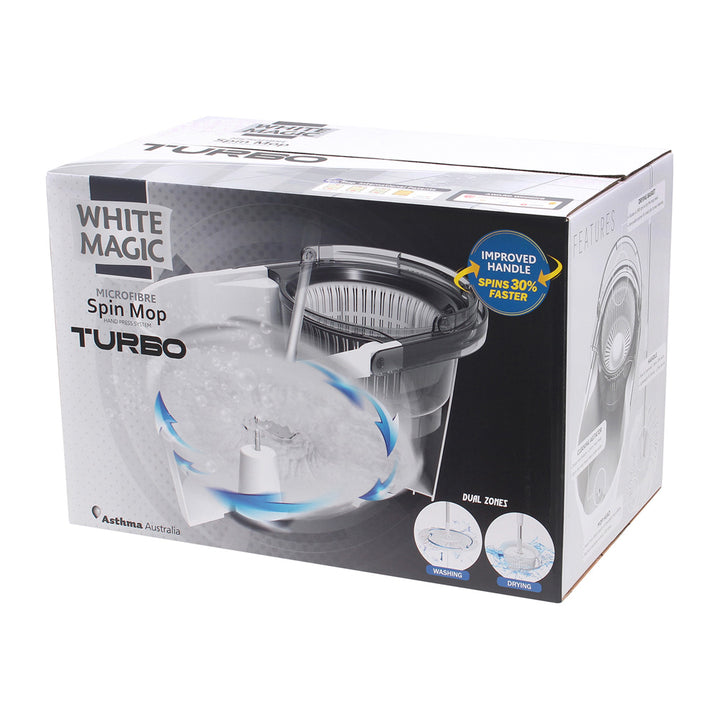 White Magic Turbo Spin Mop Hand Press