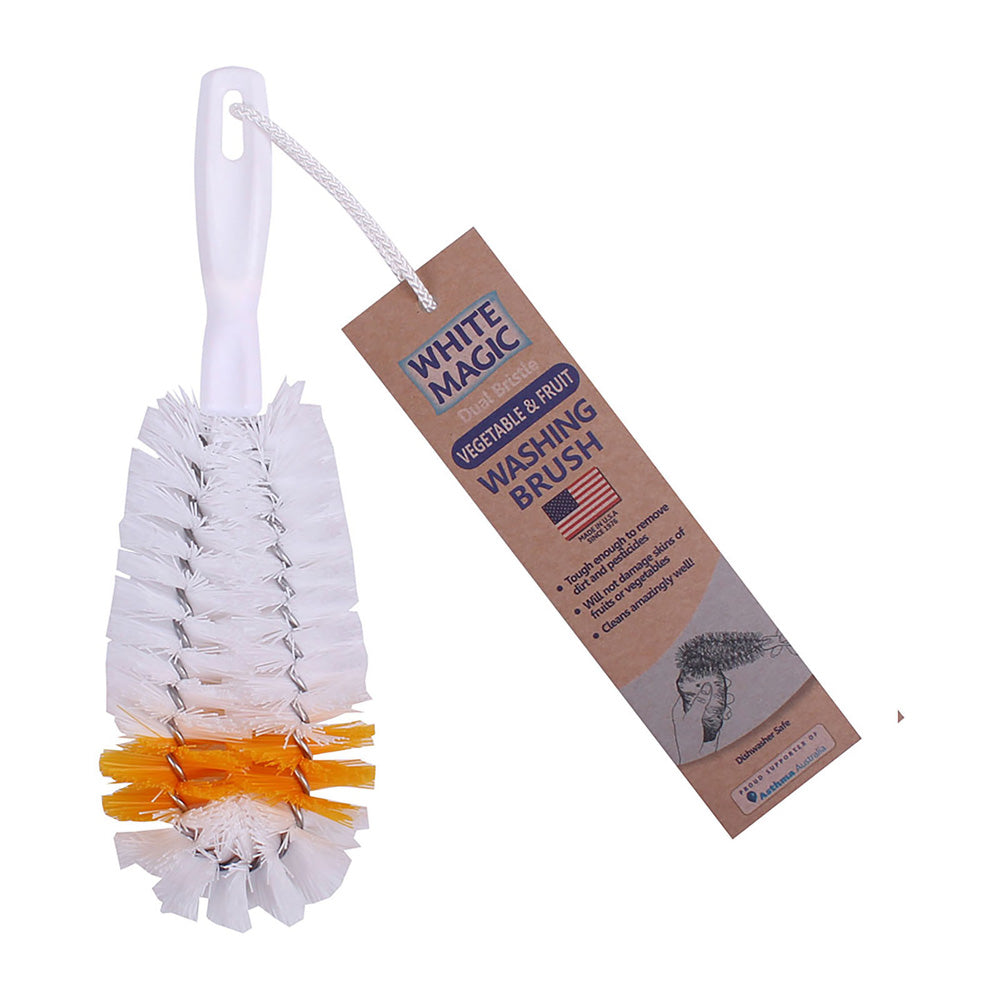 White Magic Dual Bristle Vegetable & Fruit Washing Brush