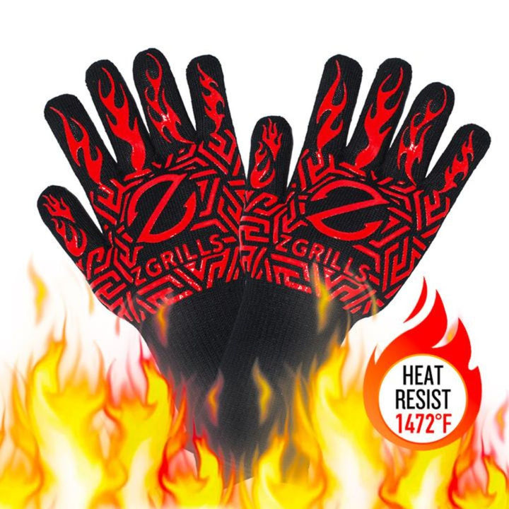 ZGrills Heat Resistant Bbq Gloves-Red