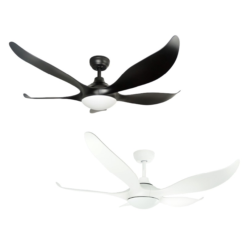 Mistral Ceiling Fan - 52", 74W (DC50,L24W) Typhoon52-BK/DW Black/Dark Wood
