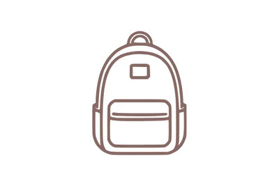Icon of a backpack on a white background