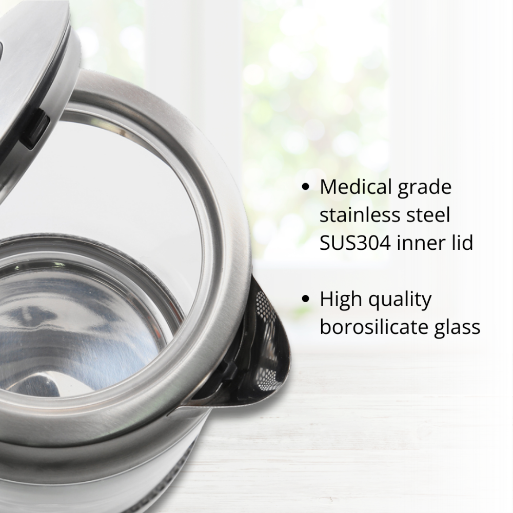 JOGEN KE 4311 Stainless Steel Glass Kettle 1.7L 2200W - image 4