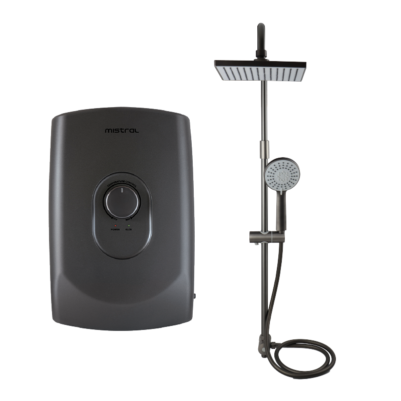 Mistral Instant Shower Heater with Rain Shower MSH99 - Gun Metal - image 2