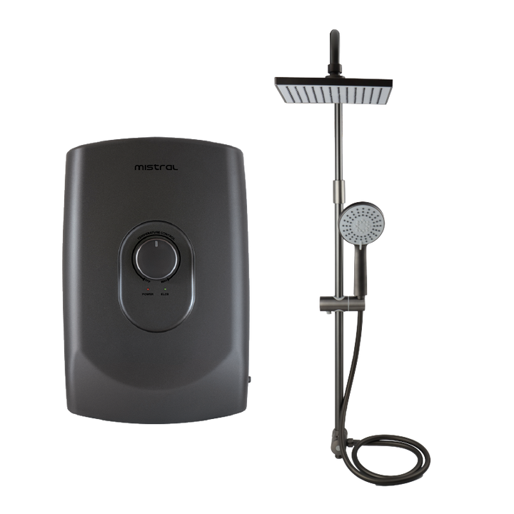 Mistral Instant Shower Heater with Rain Shower MSH99 - Gun Metal - image 2