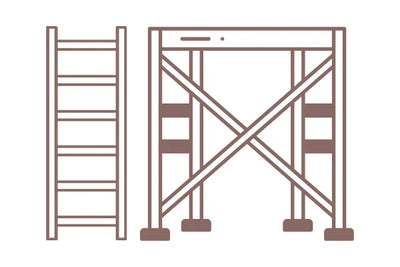 Icon of a ladder and scaffolding on a white background