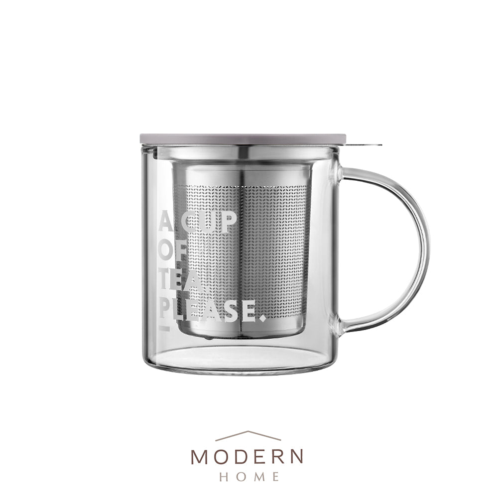 Belideem Cawan Teh Kaca dengan Penapis Teh/Bakul 350ML & 500ML