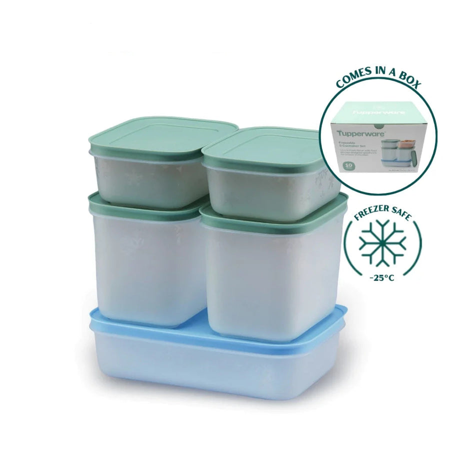 Tupperware Freezable 5pcs Container Set (2x450ml/1x1L/2x1.1L) TP0001