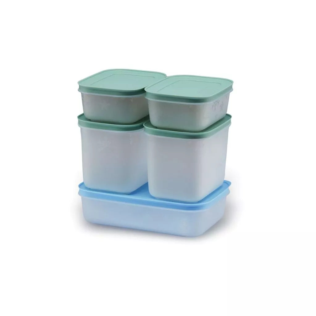 Tupperware Freezable 5pcs Container Set (2x450ml/1x1L/2x1.1L) TP0001 - image 3