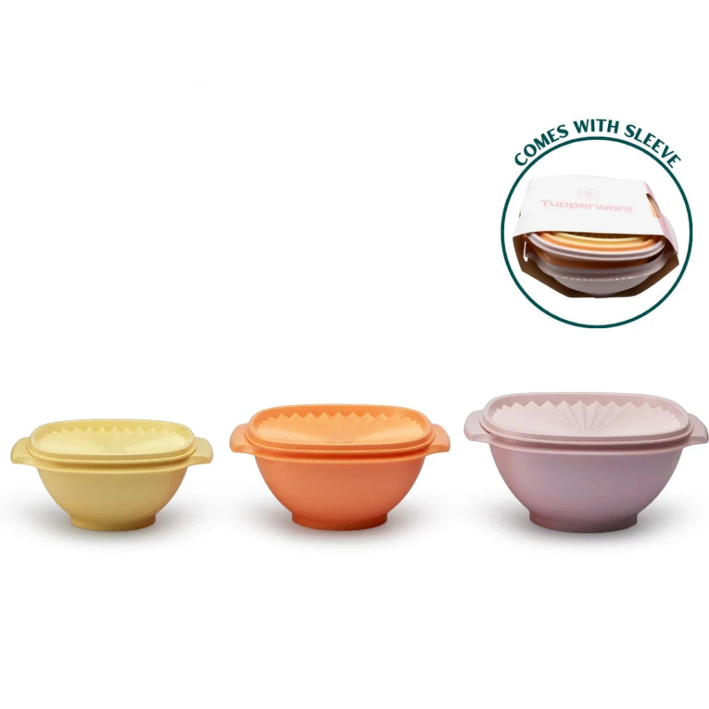 Tupperware Heritage 3pcs Bowl Set (1x860ml/1x1.3L /1x1.9L) TP0016