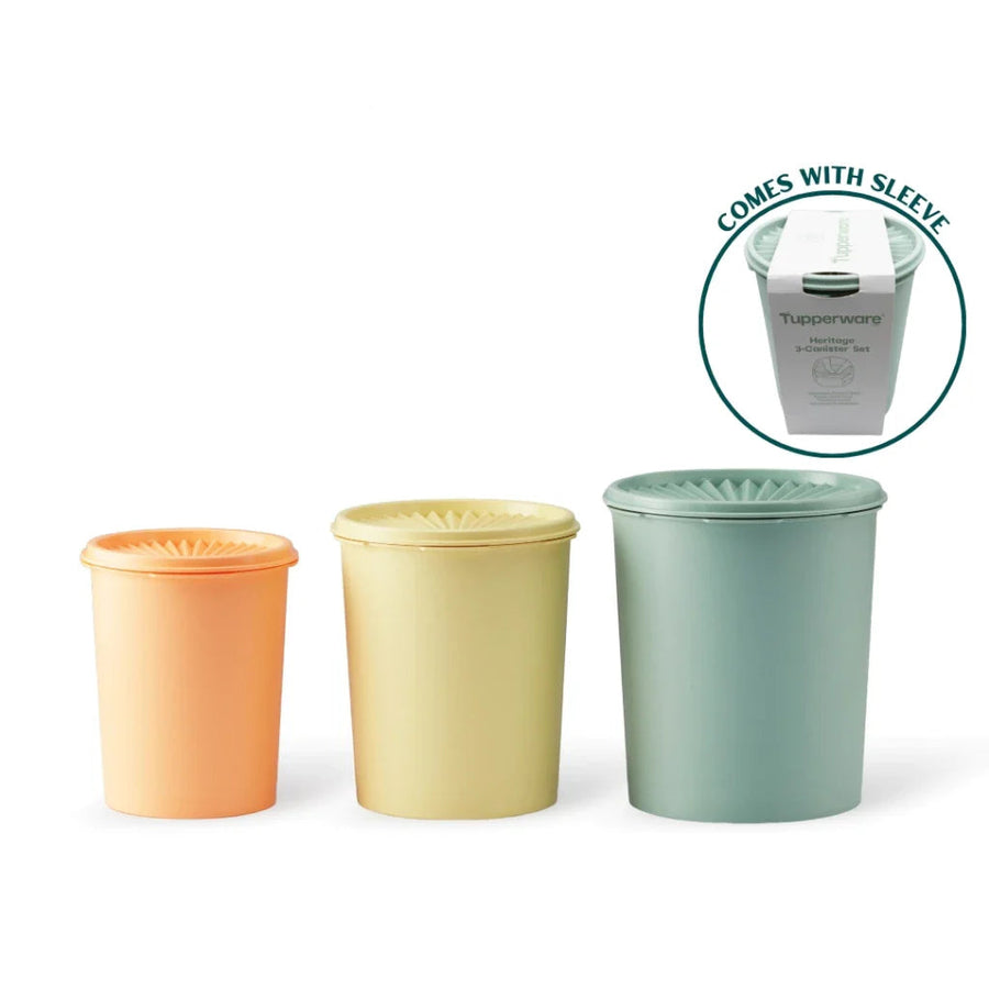 Tupperware Heritage 3pcs Canister Set (1x1.2L/1x1.8L/1x2.7L) TP0013