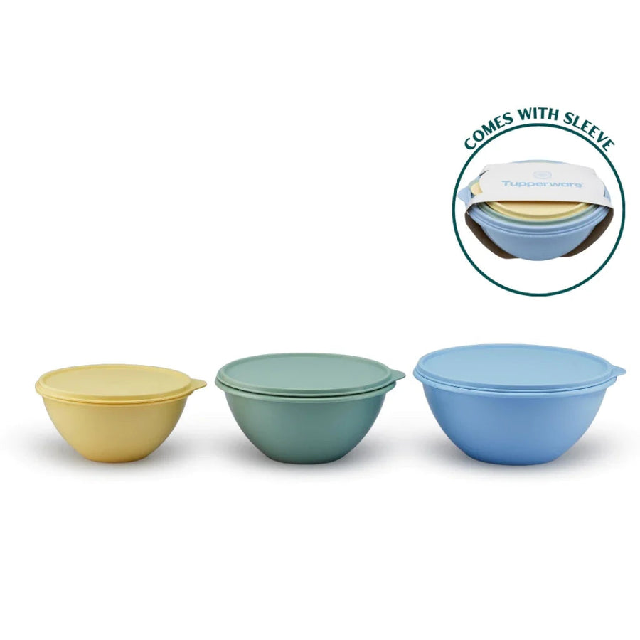 Tupperware Original 3pcs Bowl Set (1x1.1L/1x1.7L/1x2.5L) TP0015