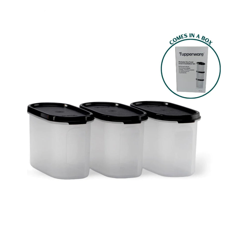 Tupperware Oval Modular Dry Food 3pcs Container Set (3x1.1L) TP0008