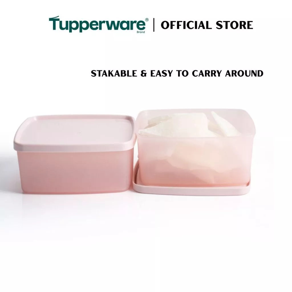 Tupperware 2pcs Stacking Square Food Storage containers (400ml) TP0031 - image 3