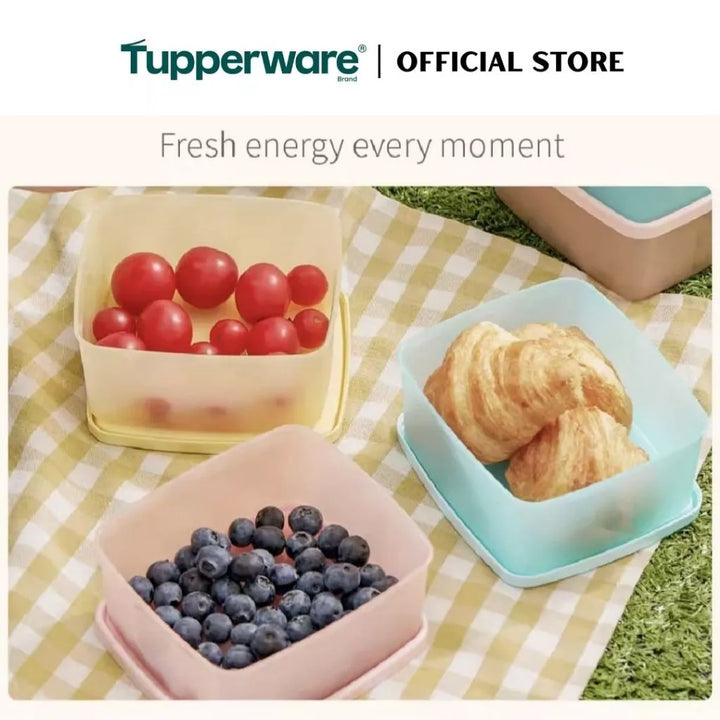 Tupperware 2pcs Stacking Square Food Storage containers (800ml) TP0032 - image 7