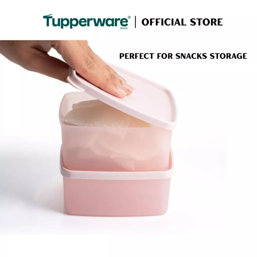 Tupperware 2pcs Stacking Square Food Storage containers (400ml) TP0031 - image 4